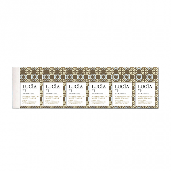 Lucia N°9 Boîte cadeau de 6 savons d’invités à la vanille bourbon et au thé blanc (6x25g) 