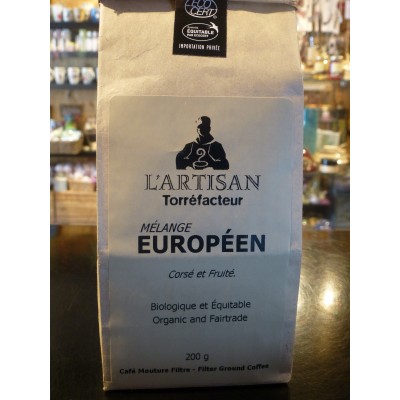 Café bio L'Artisan- Européen (200 g) Moulu