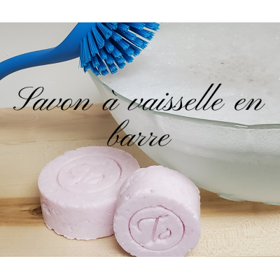 Savon à vaisselle Tinavie en barre VRAC - Sans emballage - Rose pamplemousse - Cake à vaisselle (50g)